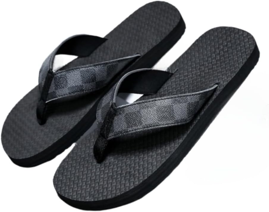 

Мужские шлепанцы в клетку, пляжные сланцы на платформе, водонепроницаемые, легкие, дышащие Geerta, черный