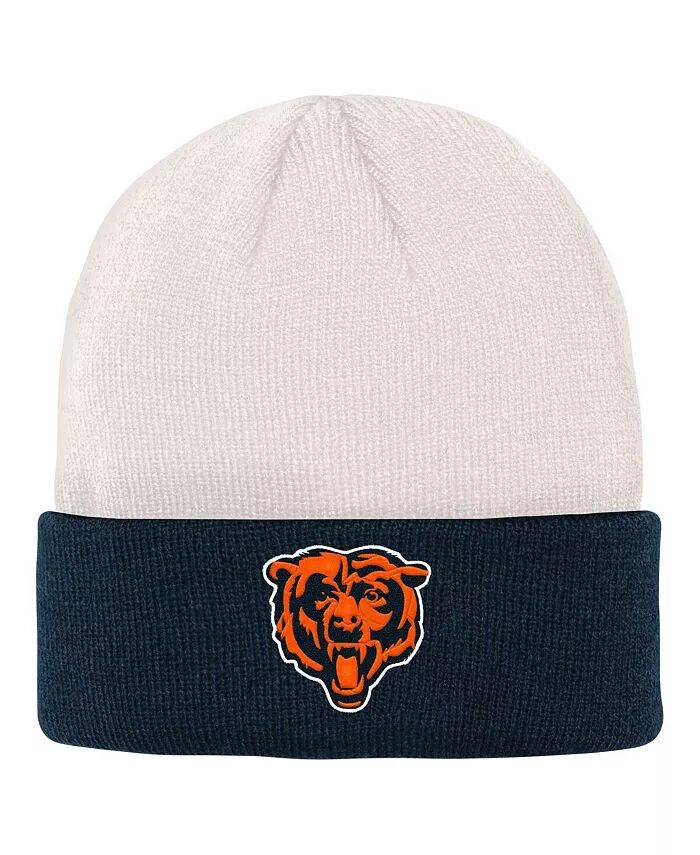 

Big Boys кремовый, темно-синий Chicago Bears Bone вязаная шапка с манжетами Outerstuff