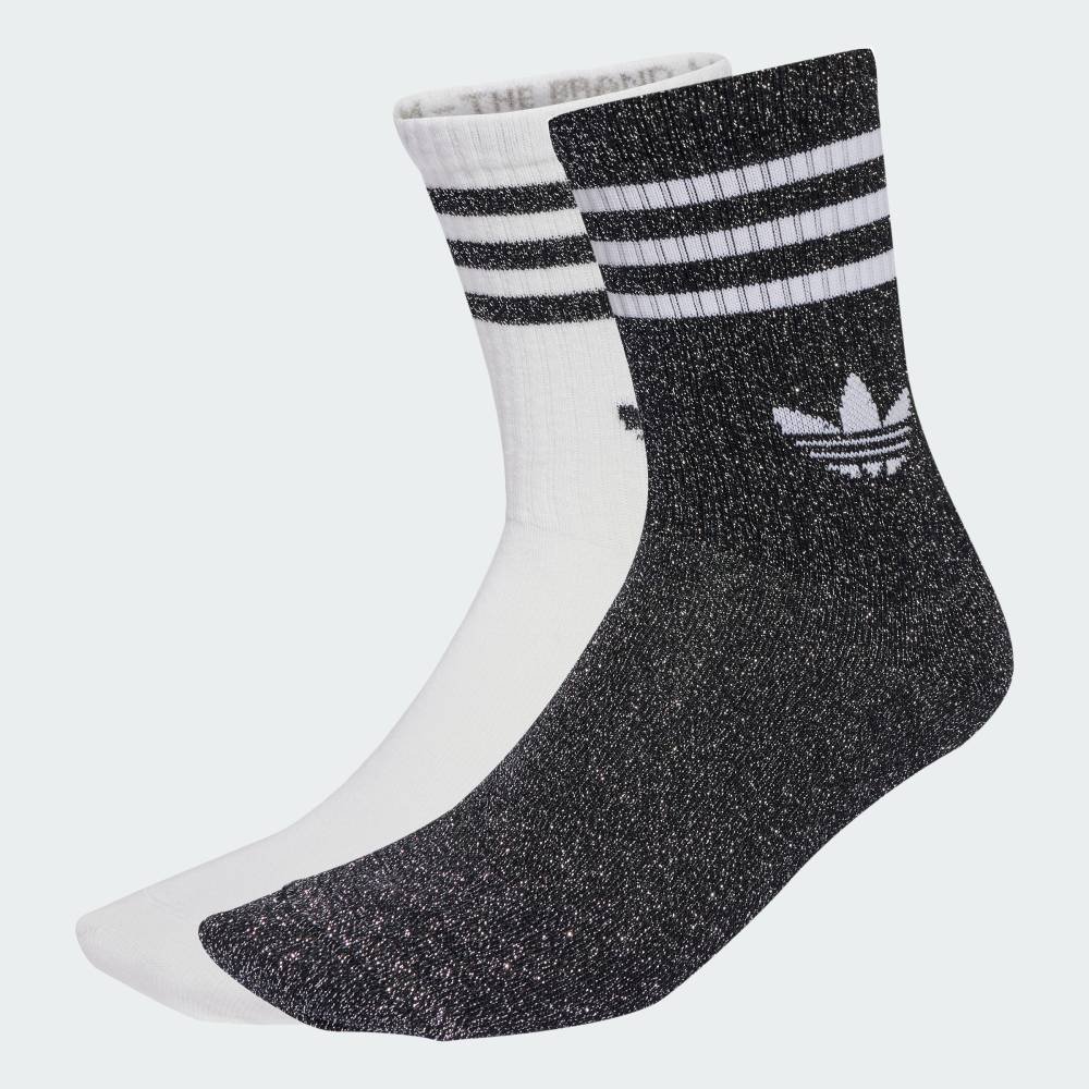 Носки Three Stripes Glitter Crew Socks (комплект из 2 пар) Adidas, black — фото 2