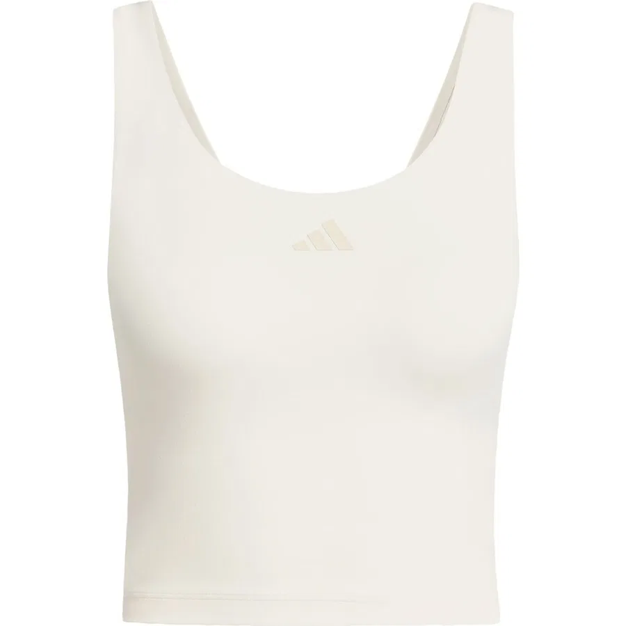 Спортивный топ без рукавов Performance 3 Stripes Studio All Me Light Support Tank adidas, Коричневый — фото 3