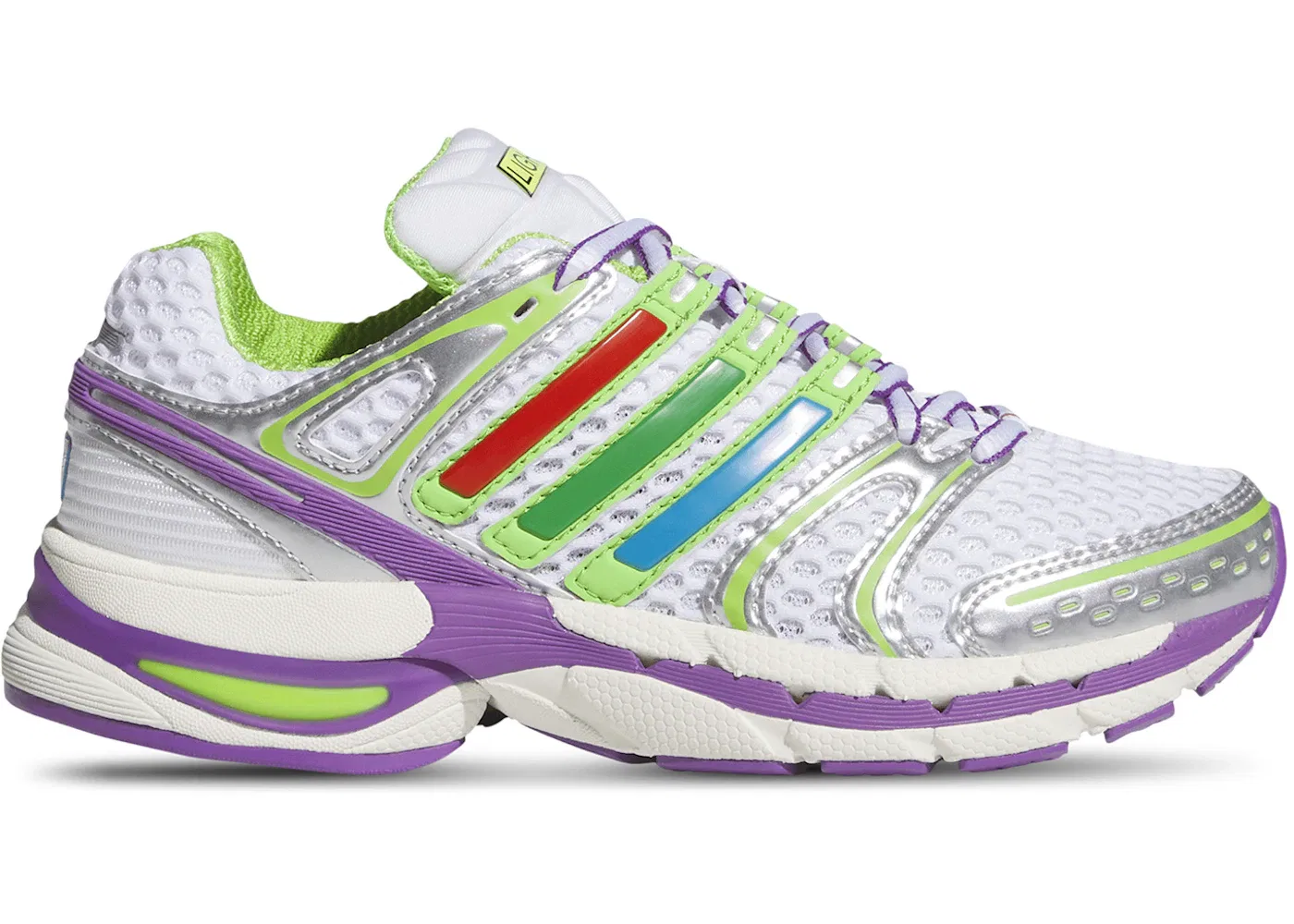 Детские кроссовки Lifestyle с принтом Adistar Control 5 Adidas, Cloud White/Solar Slime/Silver Metallic