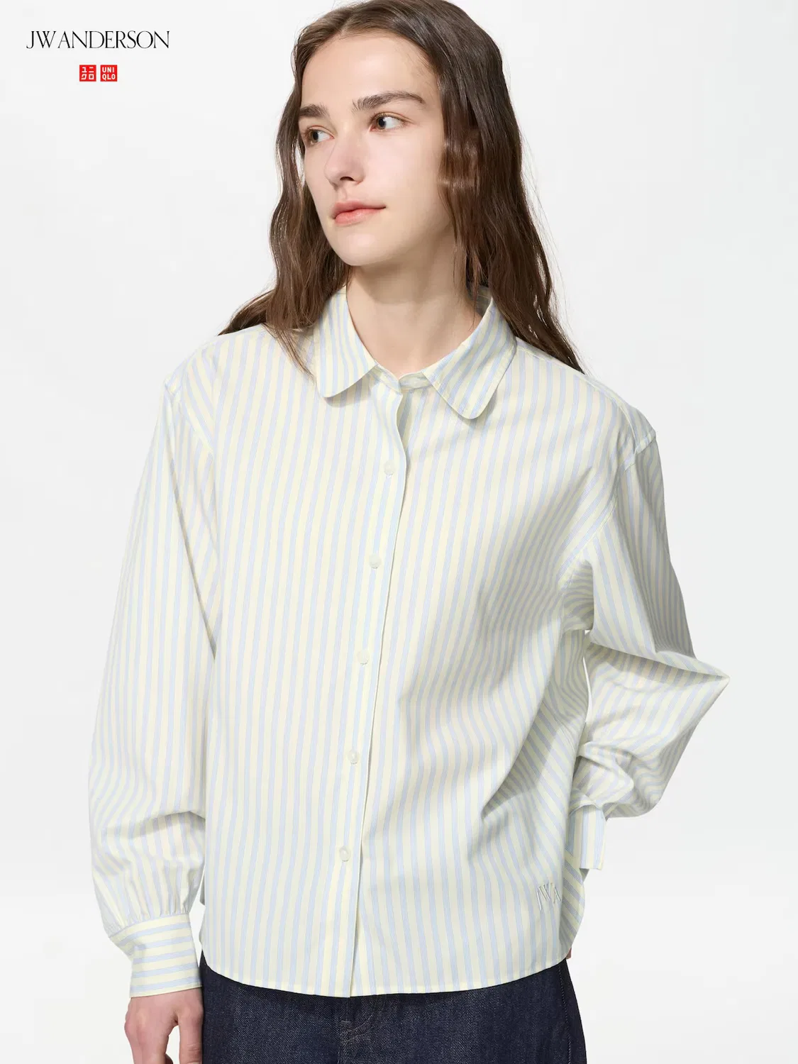 Рубашка Uniqlo, хлопковая, в полоску