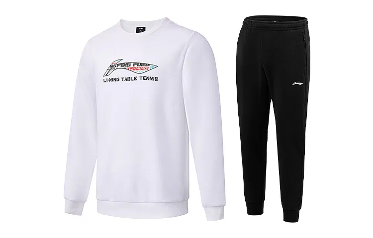 Детский комплект свитшотов с брюками Li-Ning, White/Black — фото 4