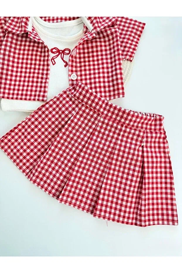 Детский комплект для девочек с принтом Basics Bobby Baby, Red — фото 3