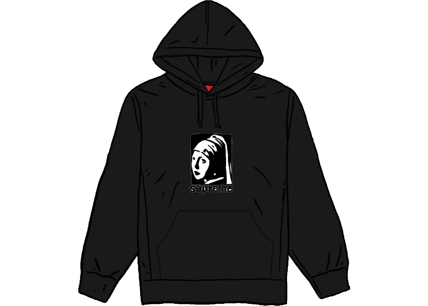Мужской свитшот с капюшоном и принтом Supreme Hooded Sweatshirt Supreme, Black