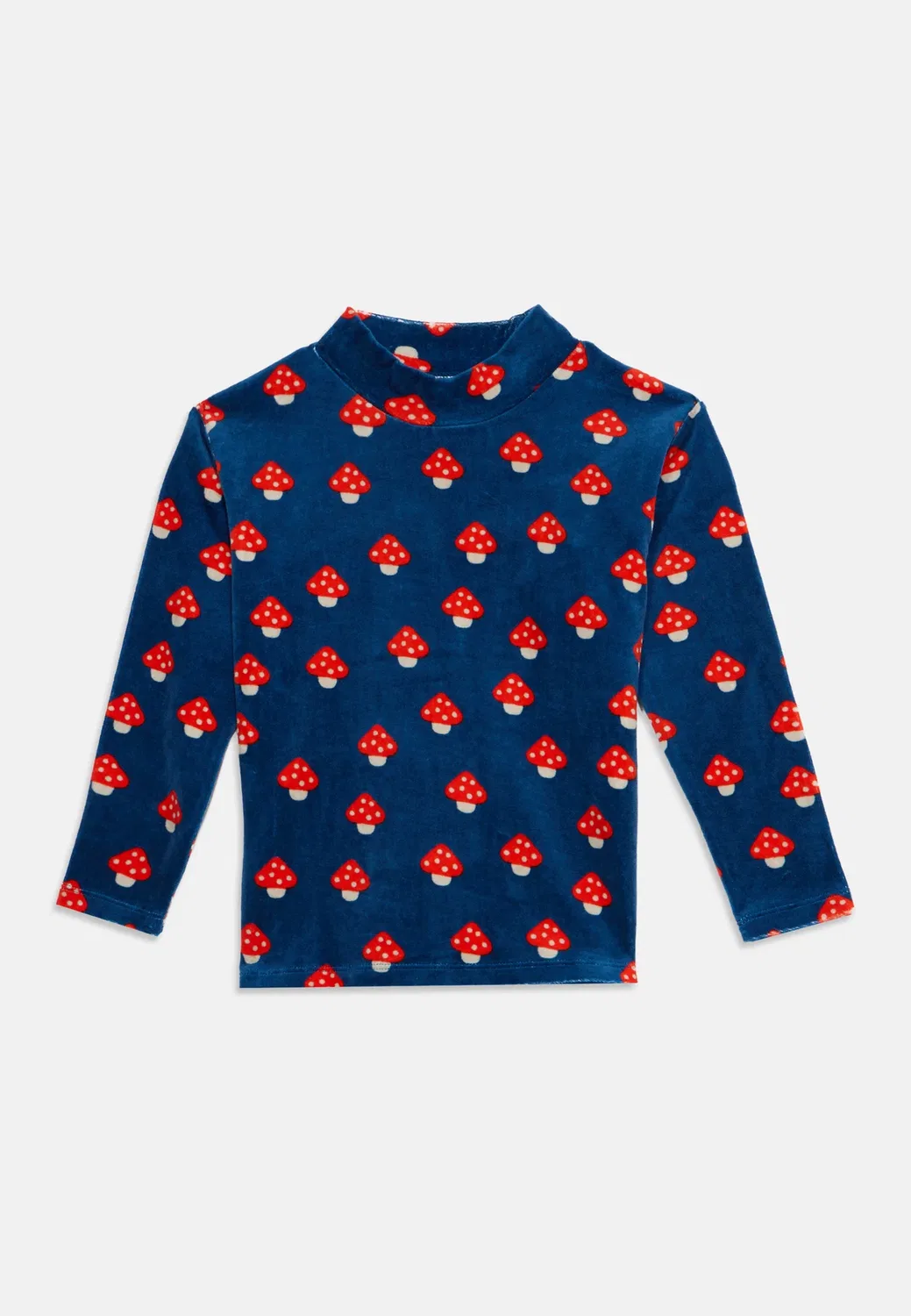 Толстовка с воротником-стойкой в виде крошечных грибов Tinycottons, Light Navy — фото 3