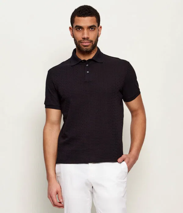Мужское поло Regular Fit Emporio Armani, черный