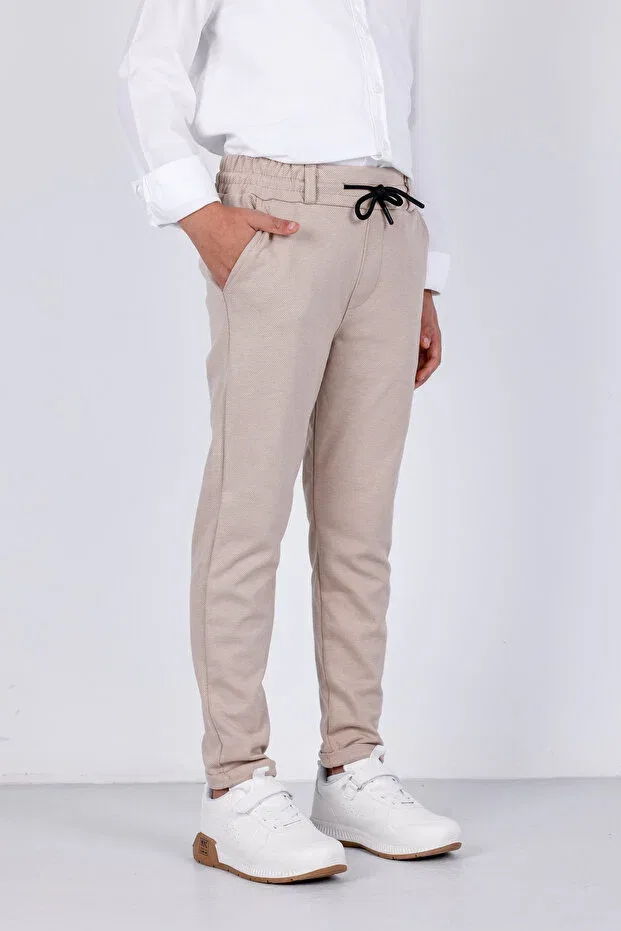 Детские джоггеры для мальчиков хлопковые 3Moda, Beige — фото 4