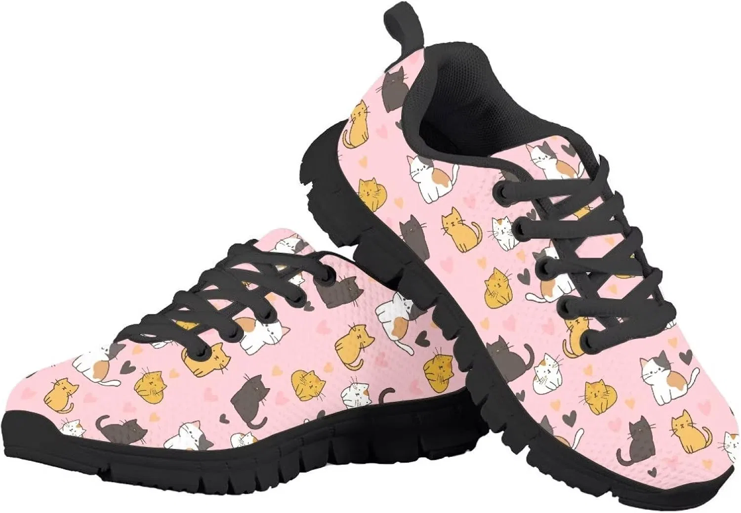 Детские кроссовки с принтом для мальчиков и девочек Quxjehoe, Cat Pink