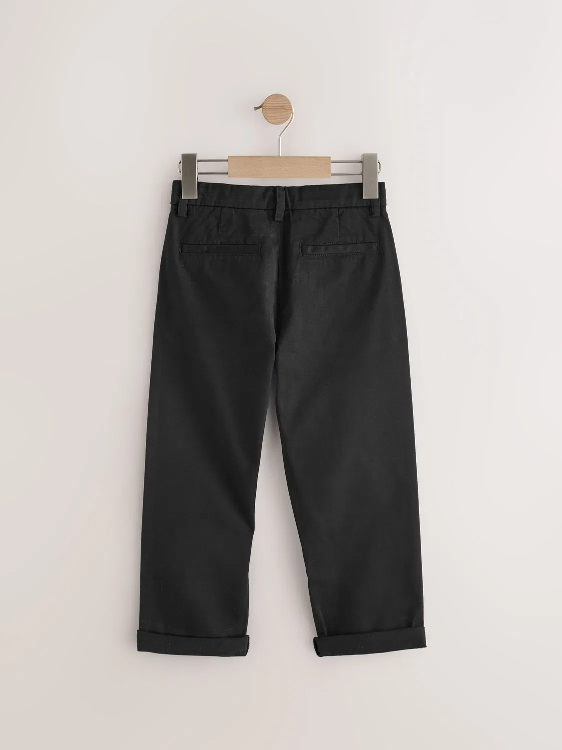 Чинос, широкий крой, Black Wide Fit Stretch Chino Trousers Next, черный — фото 2