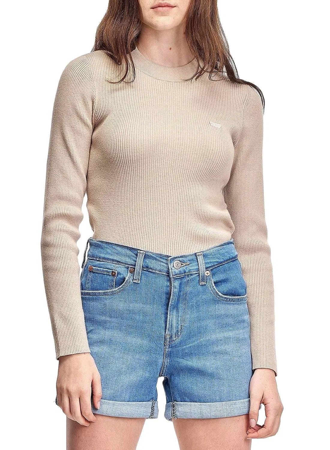 Женский свитшот с ребристой фактурой Crew Rib Levi's, Cement