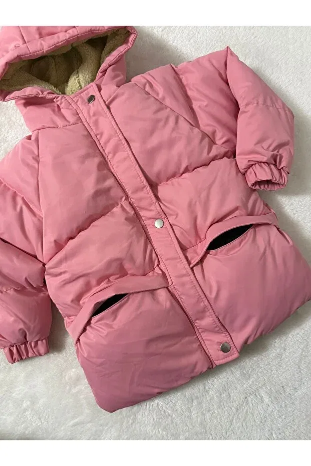 Детское зимнее пуховое пальто для девочек на молнии Glam Asortix Boutique, Pink — фото 3