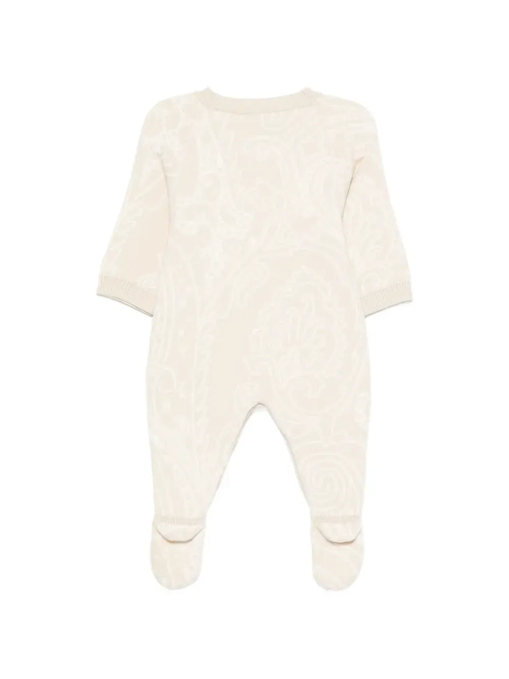 Комплект из хлопкового комбинезона с узором пейсли Etro Kids, бежевый — фото 2