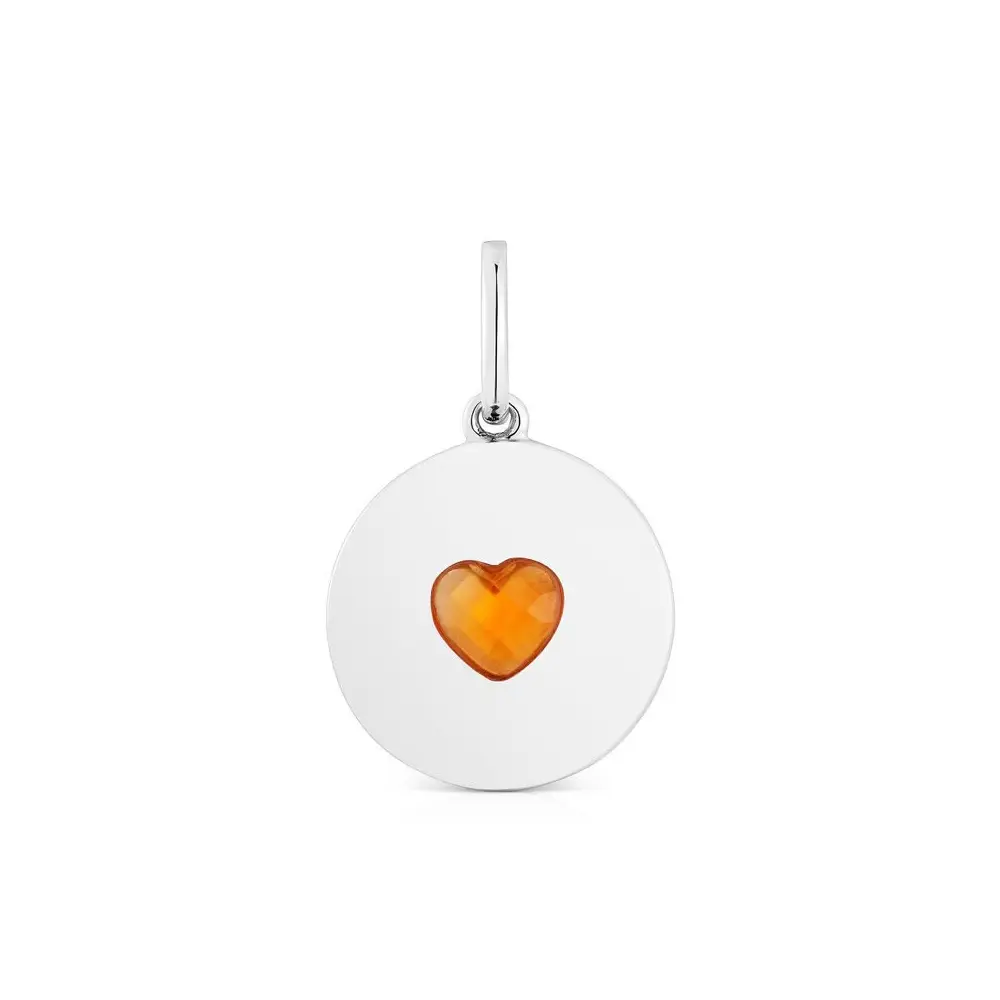 

Подвеска Tous Medallion With Heart Aelita, серебро/сердолик