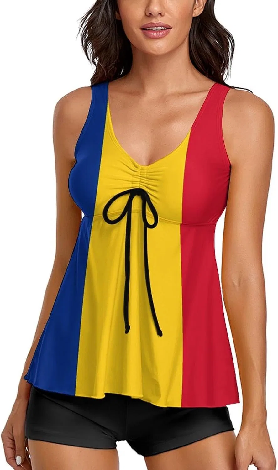 Женский танкини с шортами Athletic, Romania Romanian Flag