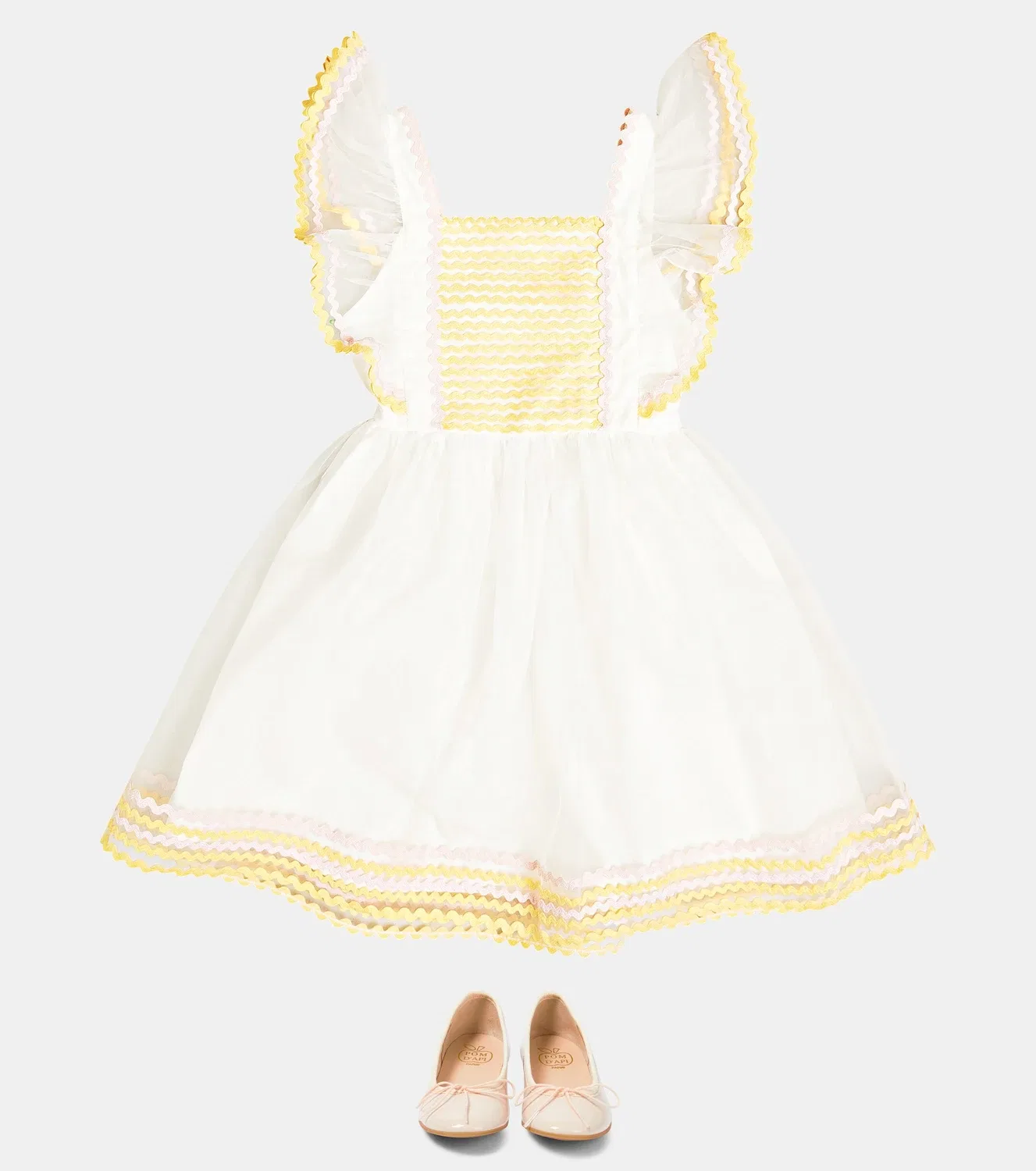 Платье из тюля с вышивкой Stella Mccartney Kids, белый — фото 2