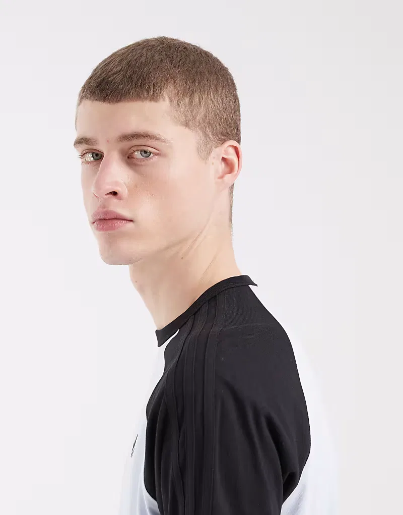 Футболка Adidas Originals с тремя полосками, светло-голубой — фото 4