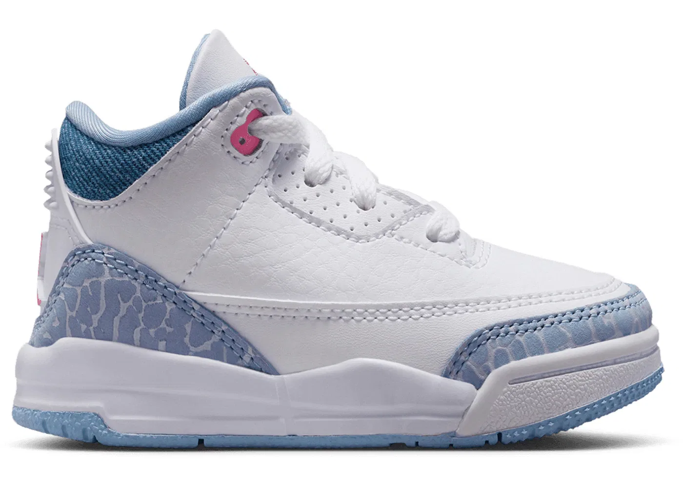 Детские кроссовки Lifestyle Jordan 3 Retro Jordan, White/Cobalt Bliss/Football Grey/Pink Glow