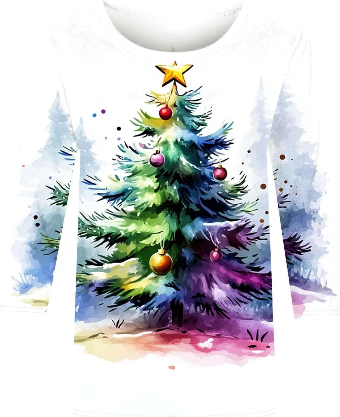 Женская футболка с новогодним принтом Christmas Shirts, Multicolor — фото 4