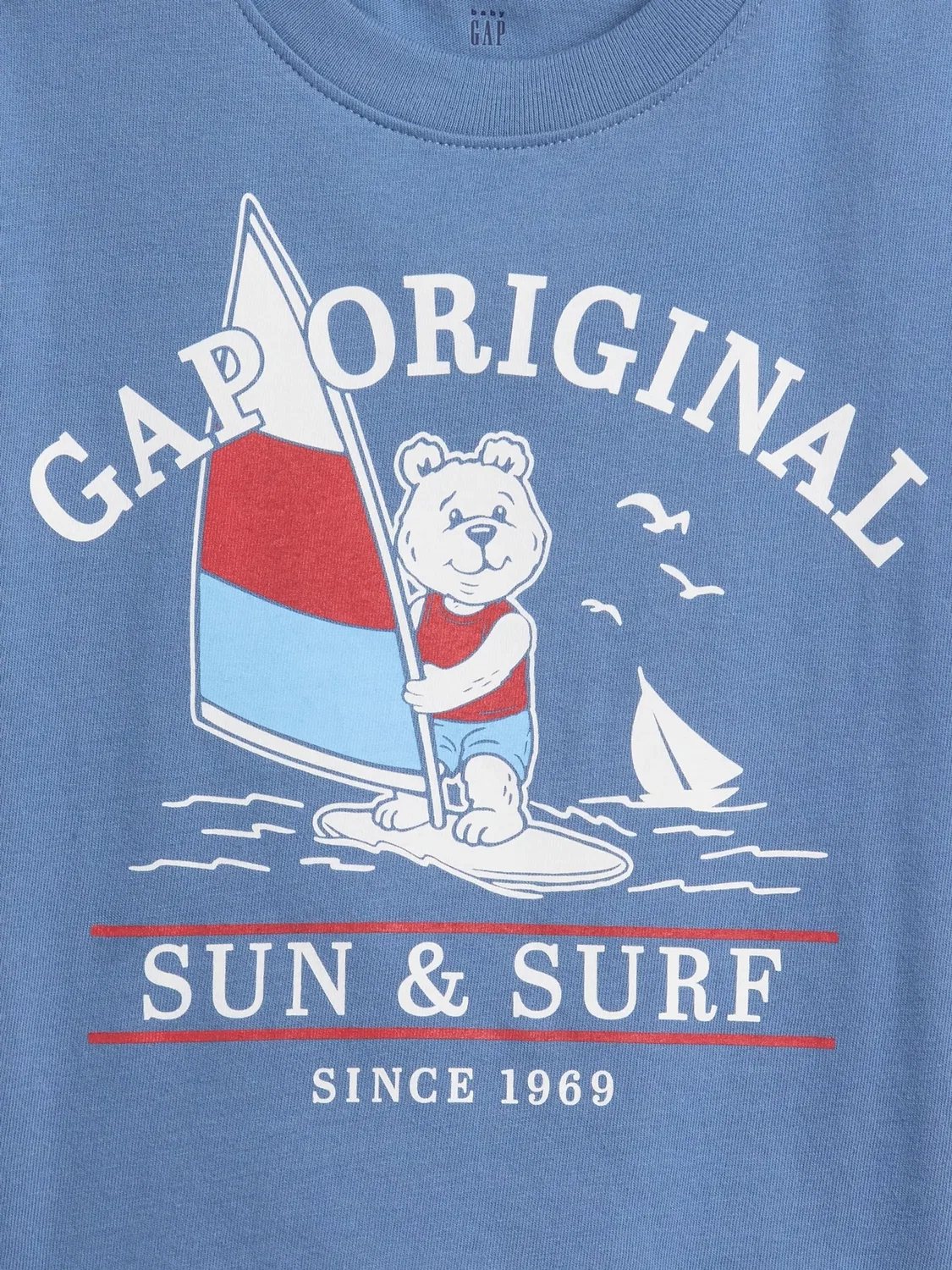 Футболка Oversized Graphic Gap, синий — фото 4