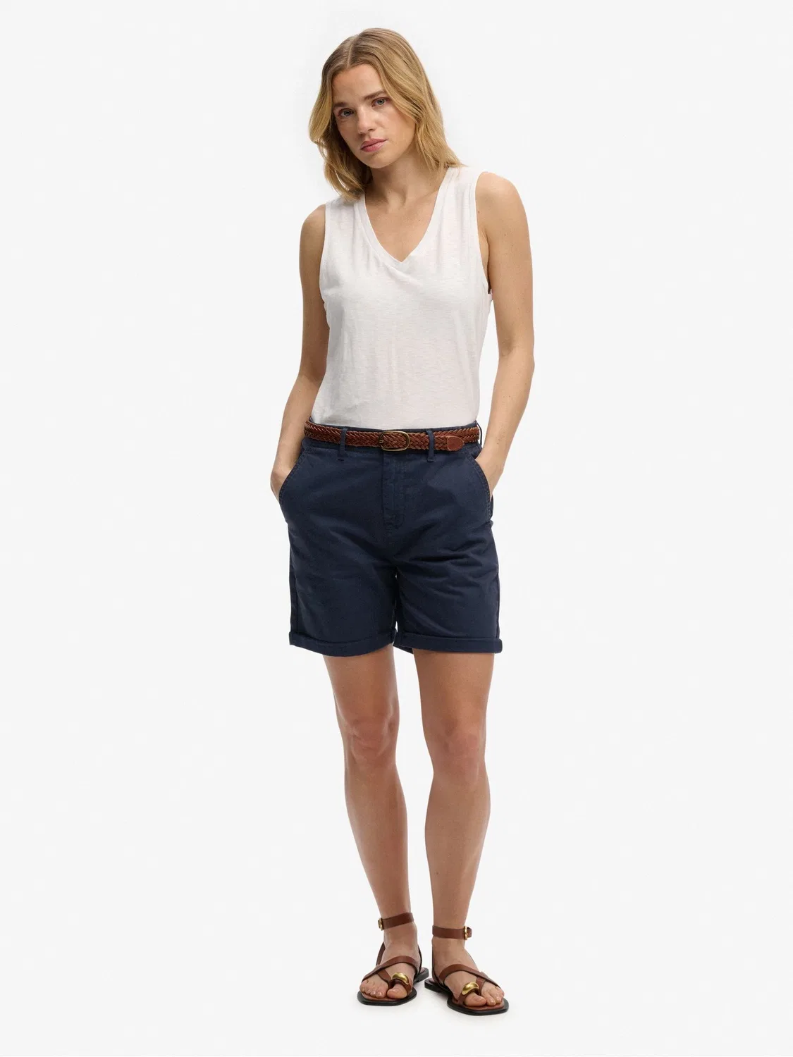 Шорты чинос Relaxed Fit Superdry, синие — фото 2