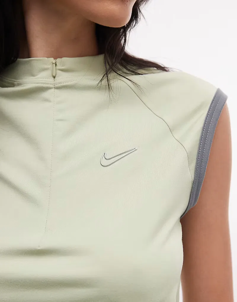 Топ без рукавов Nike на молнии, хаки — фото 3
