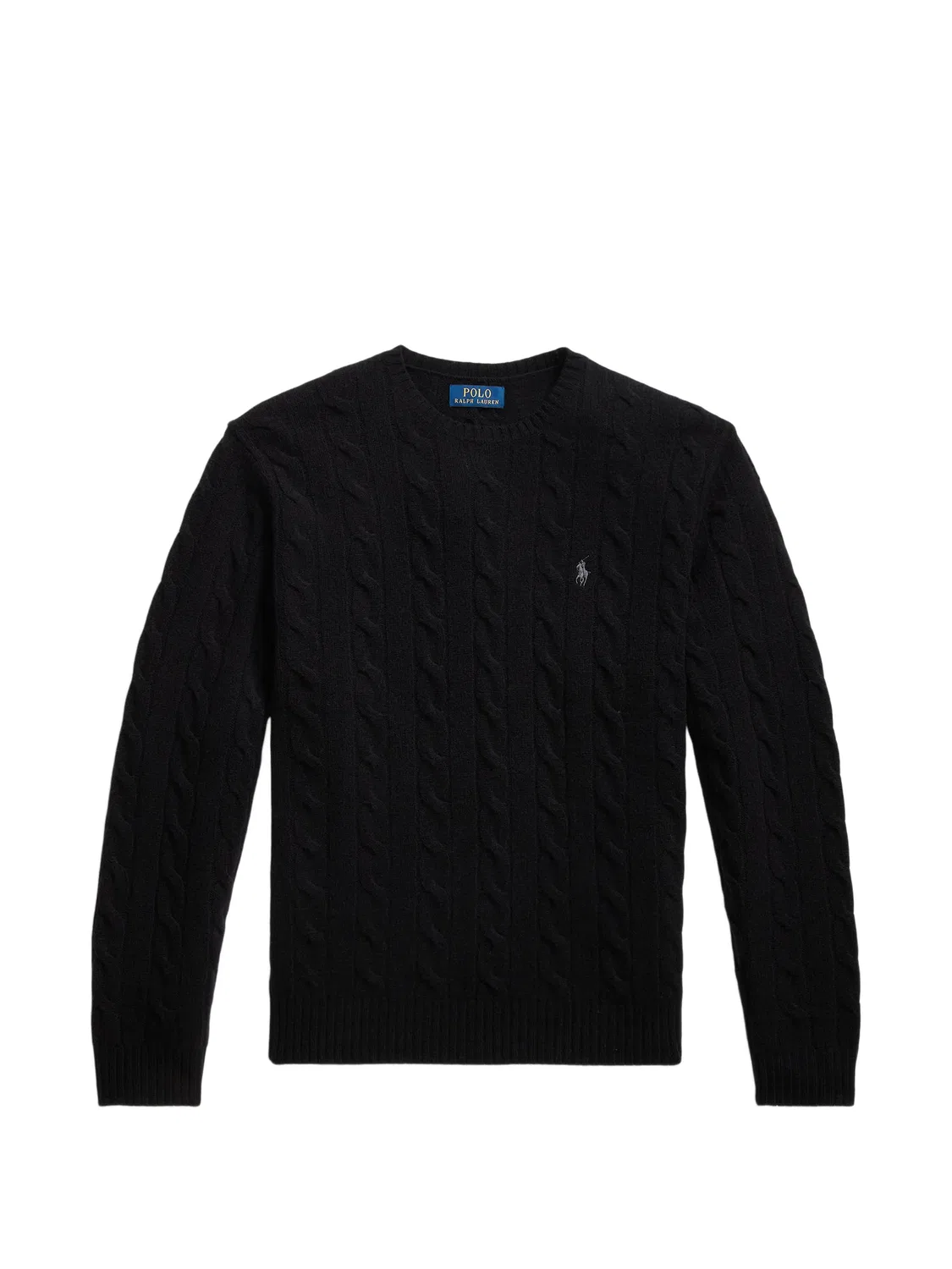 Свитер с косами из шерсти Polo Ralph Lauren, черный