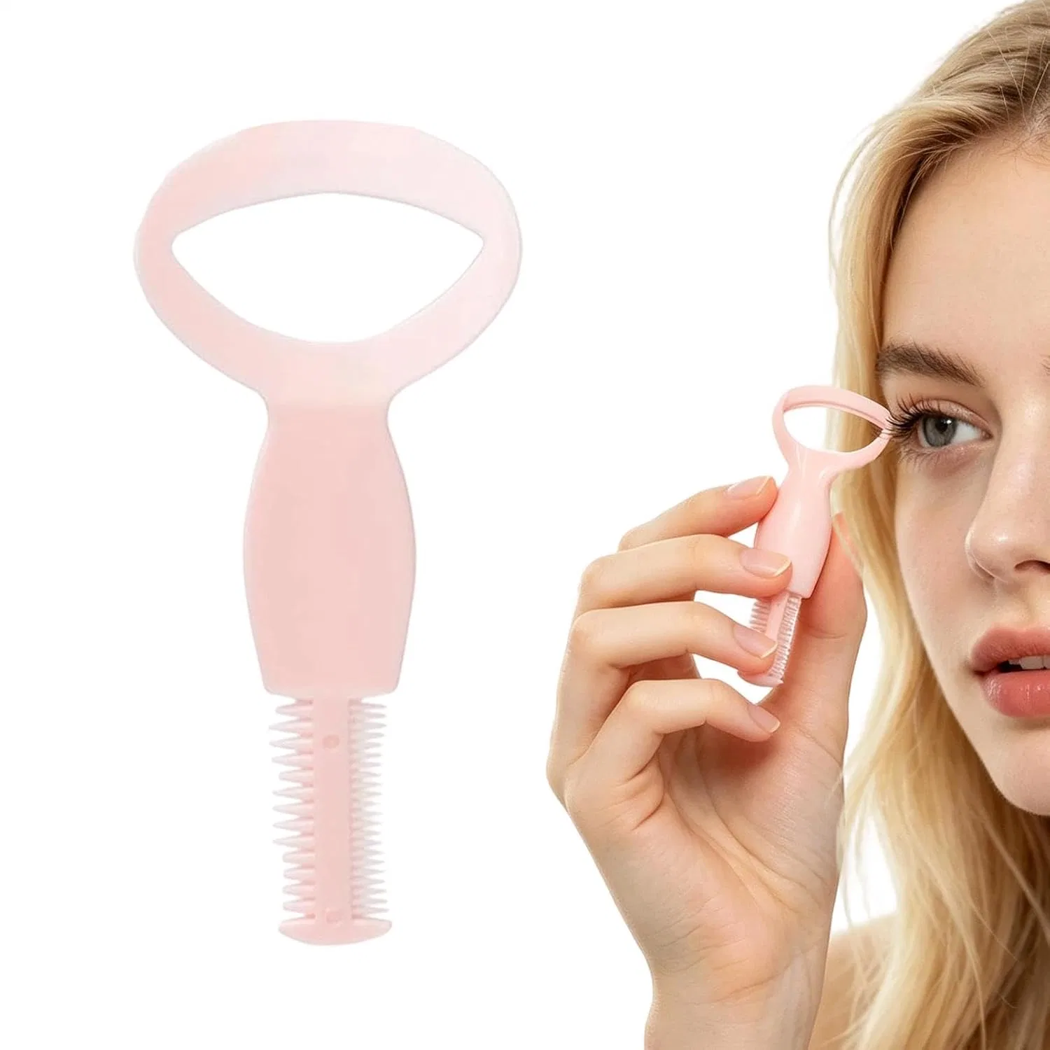Двусторонняя расческа для ресниц и бровей Lash Groomer с черными металлическими зубьями Generisch