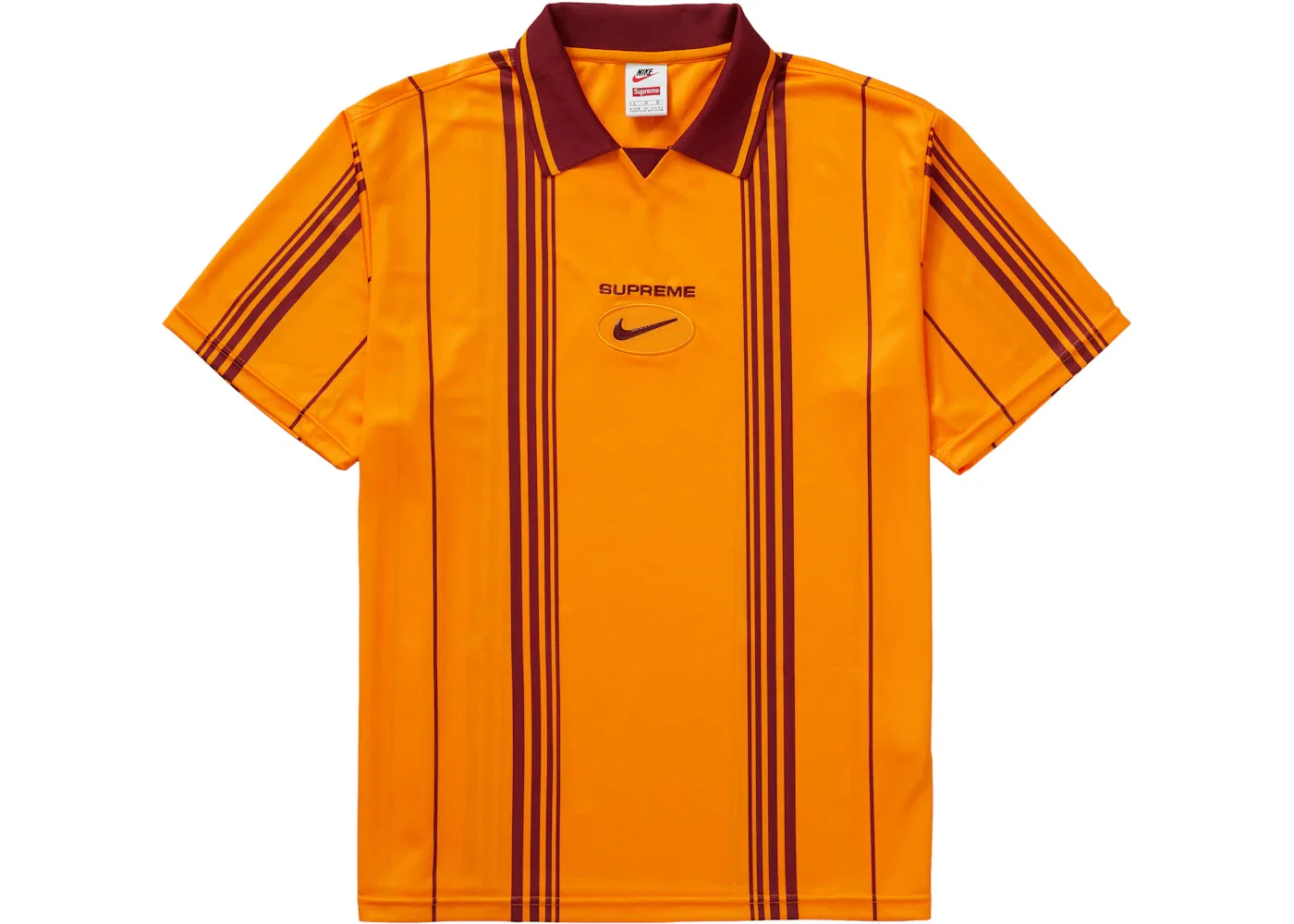 Мужская футбольная футболка с полосками Supreme Nike Jewel Stripe Soccer Jersey, Orange