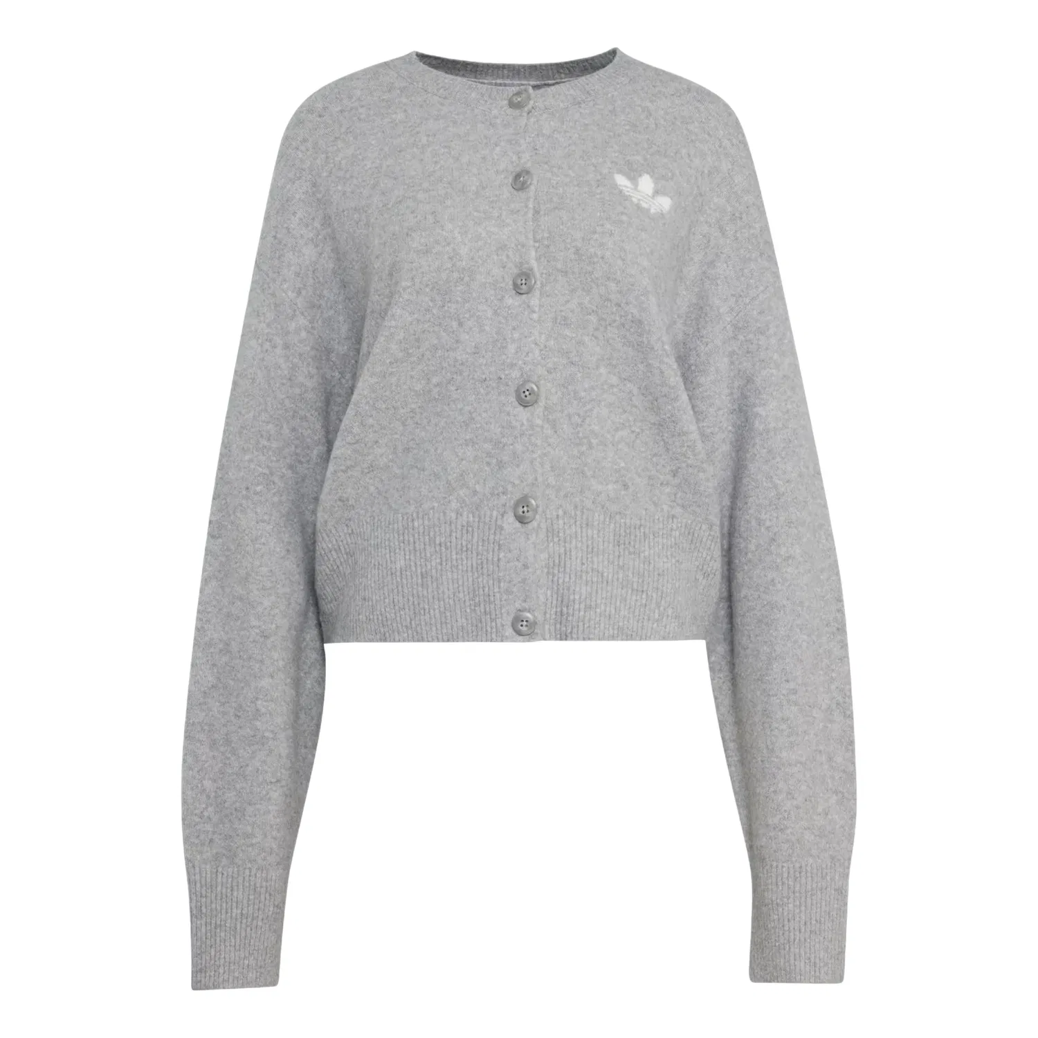 Женская куртка Essentials Knit Cardigan Asia Sizing 'Medium Grey Heather' adidas, Medium Grey Heather