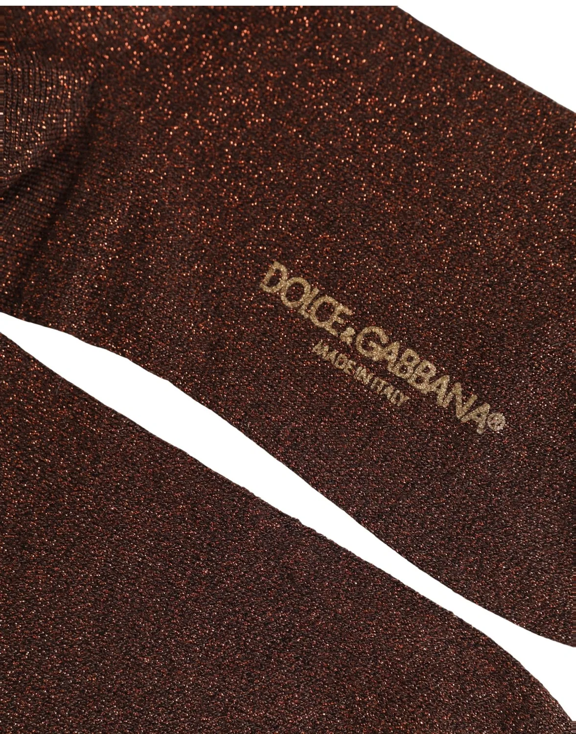 Женские носки с блестящей отделкой Mid Calf Dolce & Gabbana, Dark Brown