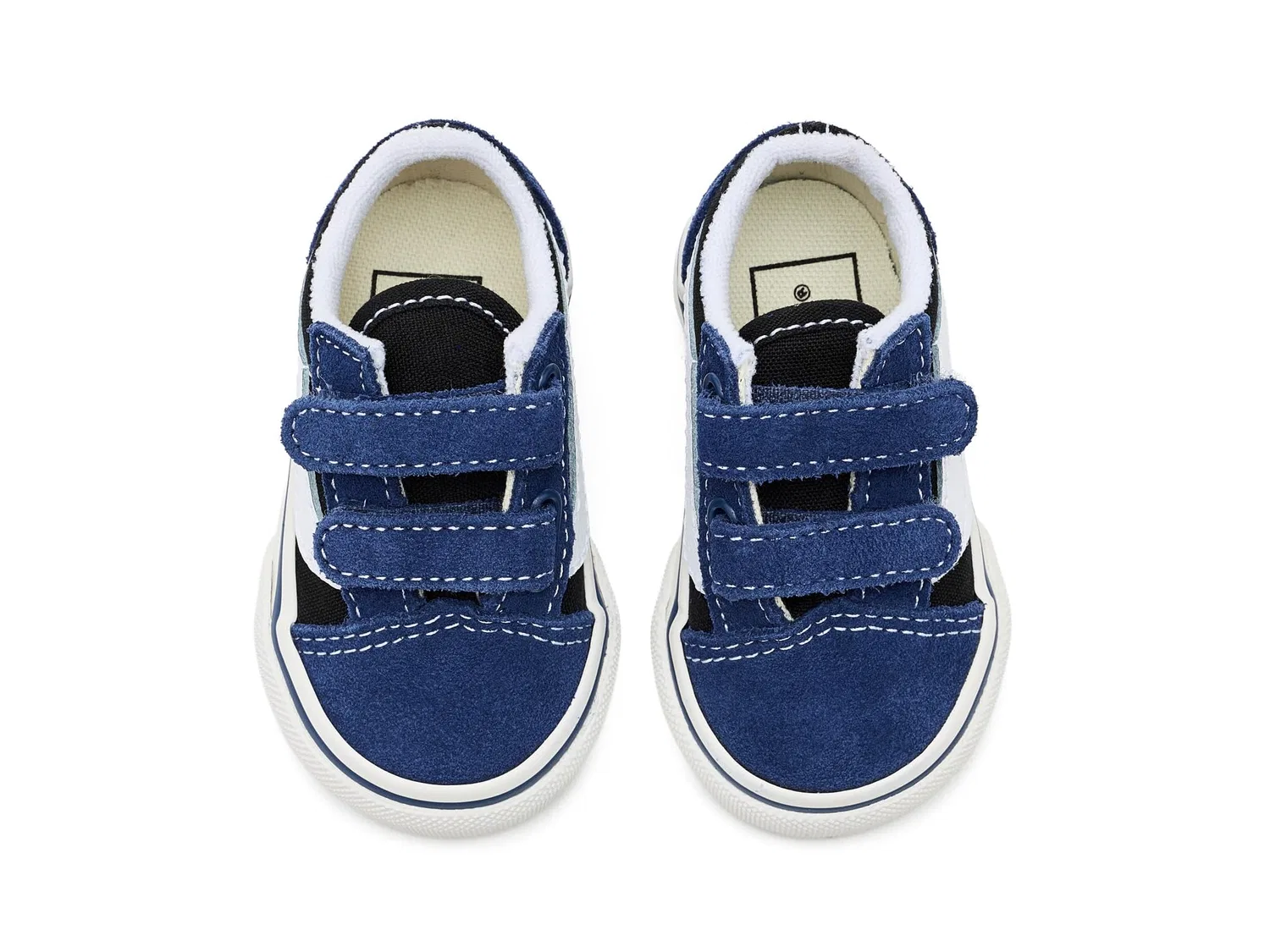 Кроссовки Old Skool V (для младенцев и малышей) Vans Kids, Nineties Navy/Black — фото 3