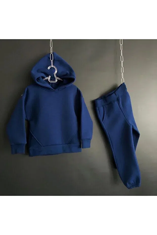 Детский спортивный костюм для мальчиков с капюшоном Zelhankids, Navy Blue — фото 3