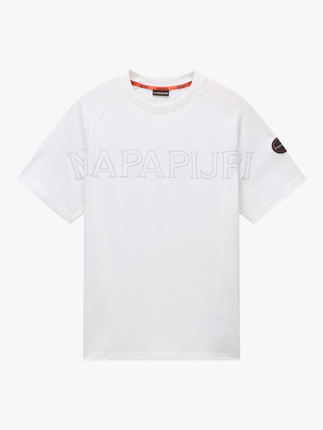 

Футболка с логотипом ambra cotton regular fit с коротким рукавом и логотипом Napapijri, цвет White Heron
