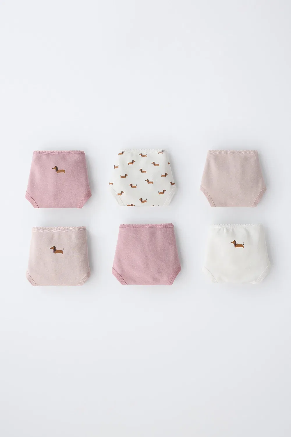 1,5-6 лет / Набор из 6 трусиков с принтом собаки ZARA, Pink