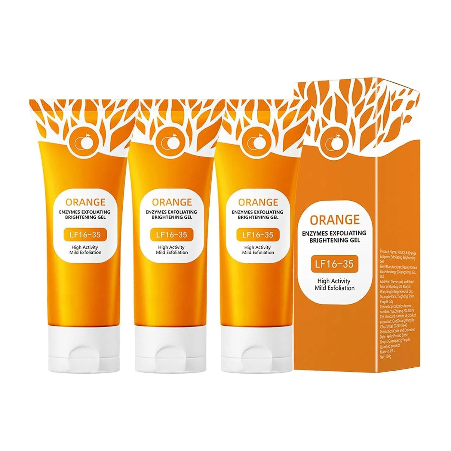 Скраб-гель для лица и тела, Orange Exfoliating Gel, 100 г, 3 шт Generisch