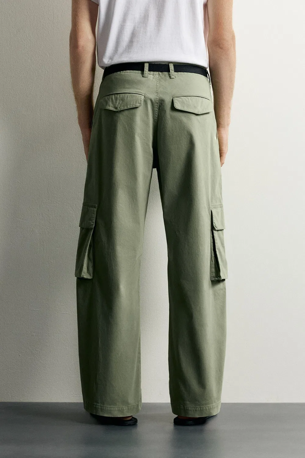 Брюки-карго свободного кроя ZARA, Green — фото 3