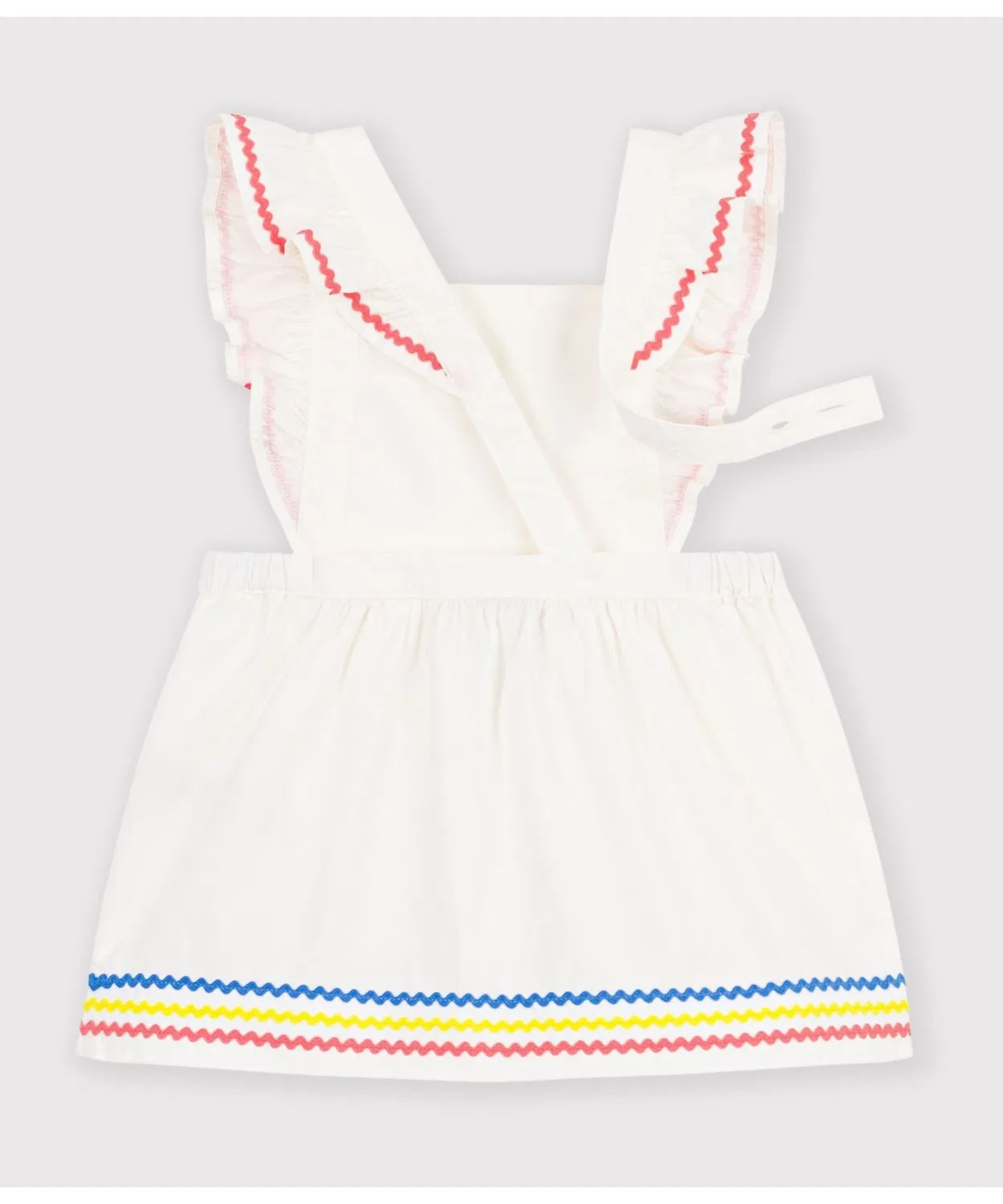 Детское платье без рукавов с воланами Popplin PETIT BATEAU, Off White — фото 2