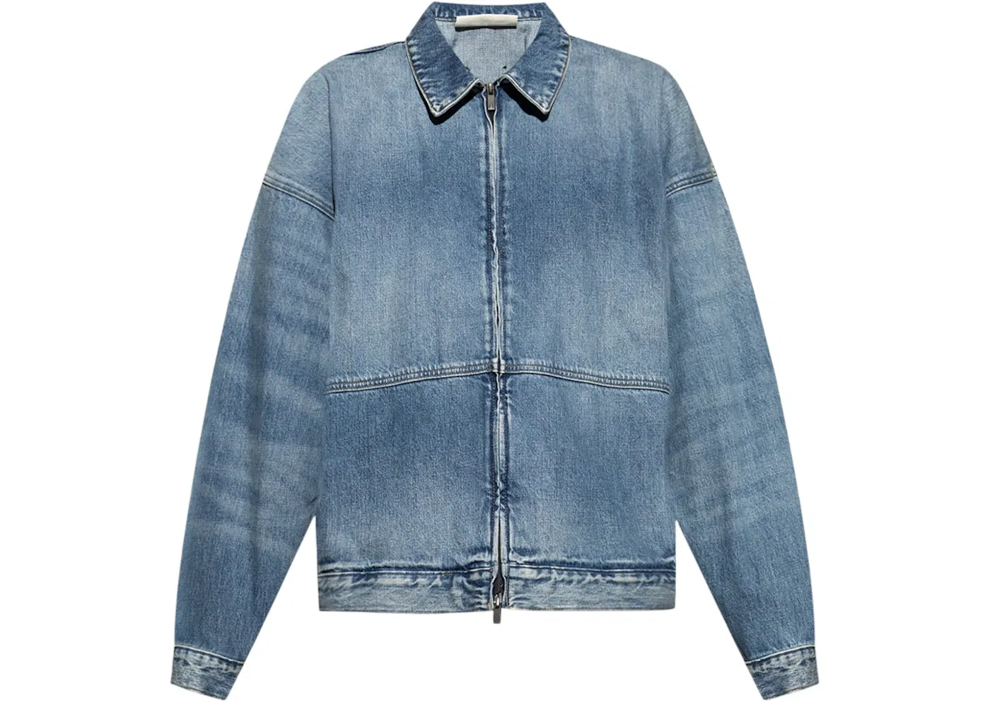 Мужская джинсовая куртка с длинным рукавом Fear of God Essentials Denim Trucker Jacket, Classic Blue