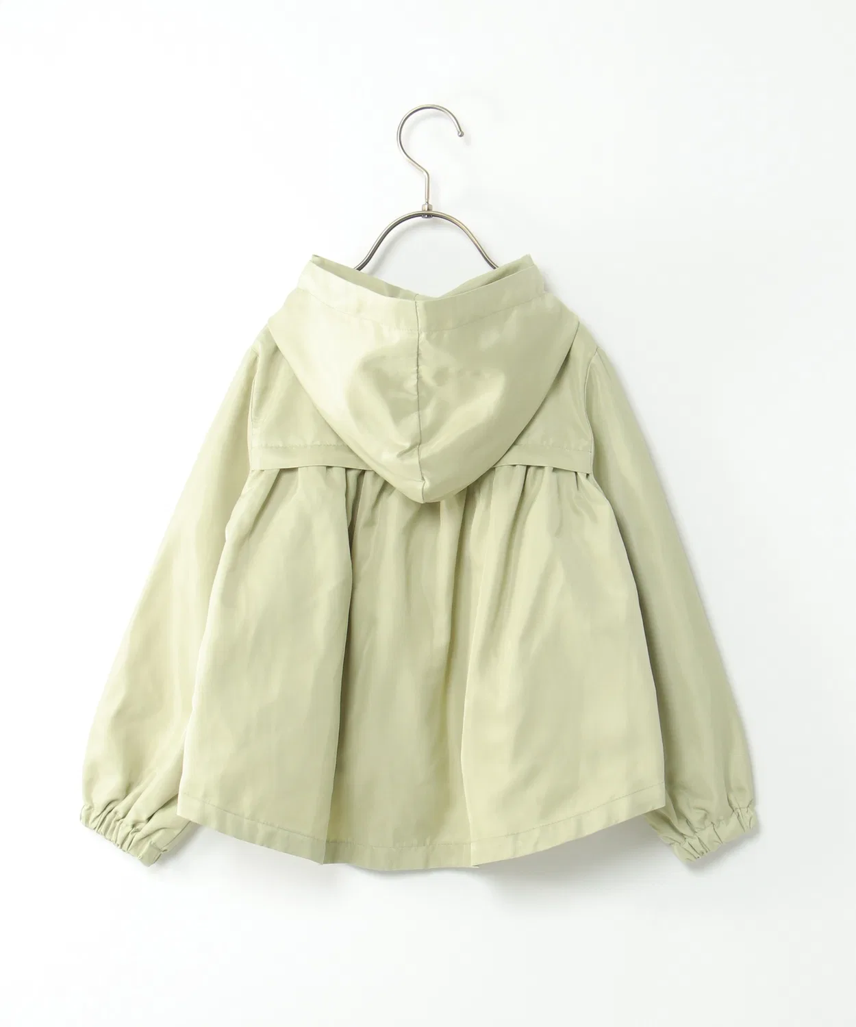 Детская куртка-парка с капюшоном, фларе, модель Satin Flare Mountain Parka, ikka, Green — фото 3