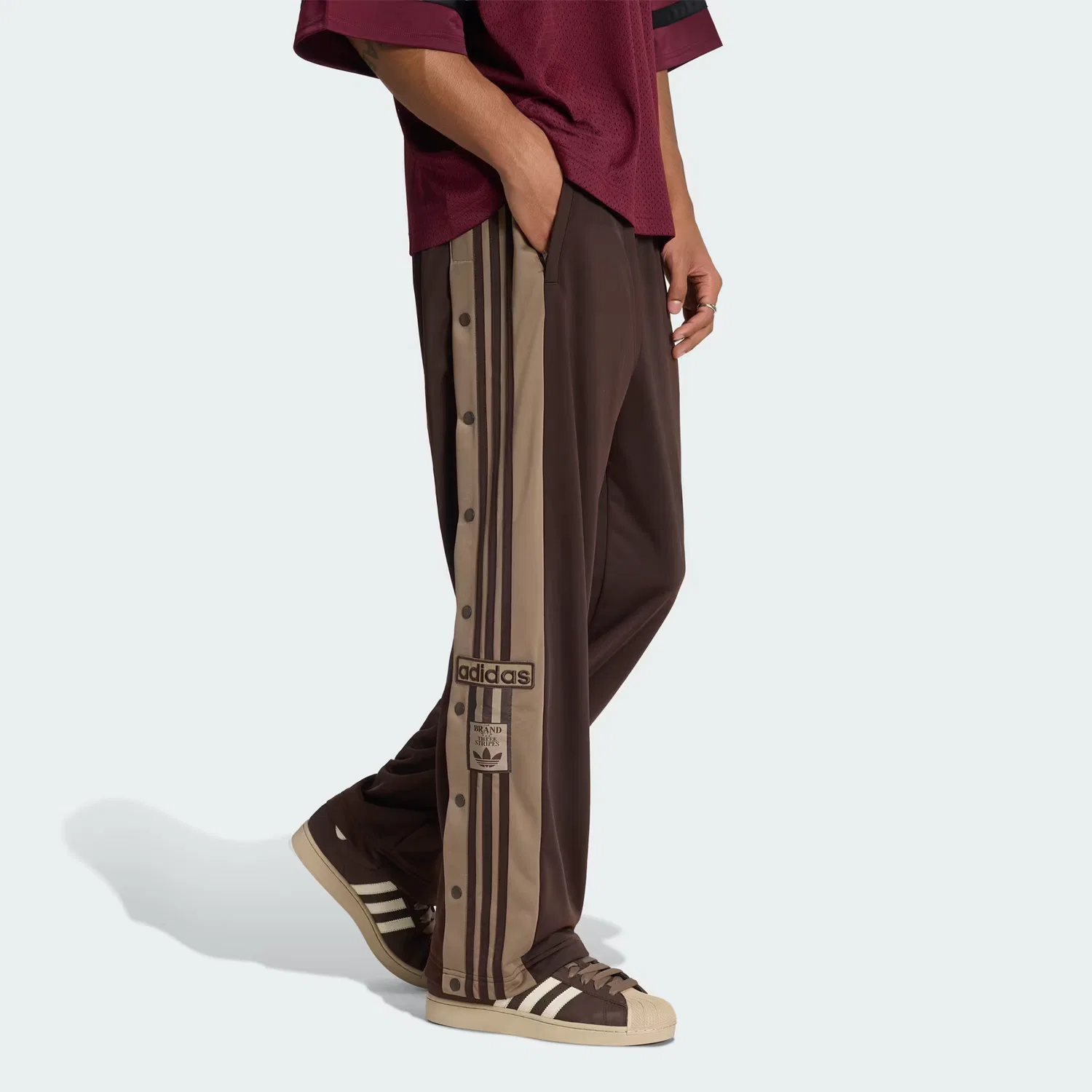 Мужские спортивные штаны на кулиске Adibreak Classic Adidas Originals, Aurora Coffee