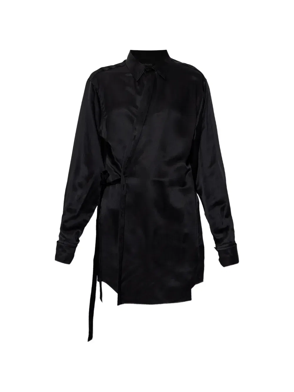 Атласное платье мини BALENCIAGA, черный