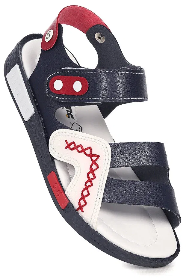 Детские сандалии для мальчиков с липучкой Kiko Kids, Navy Blue White Red