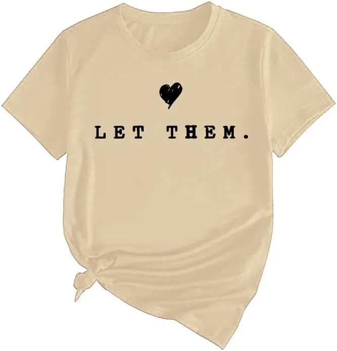 Женская футболка с полосками Let Them Self Love, Khaki