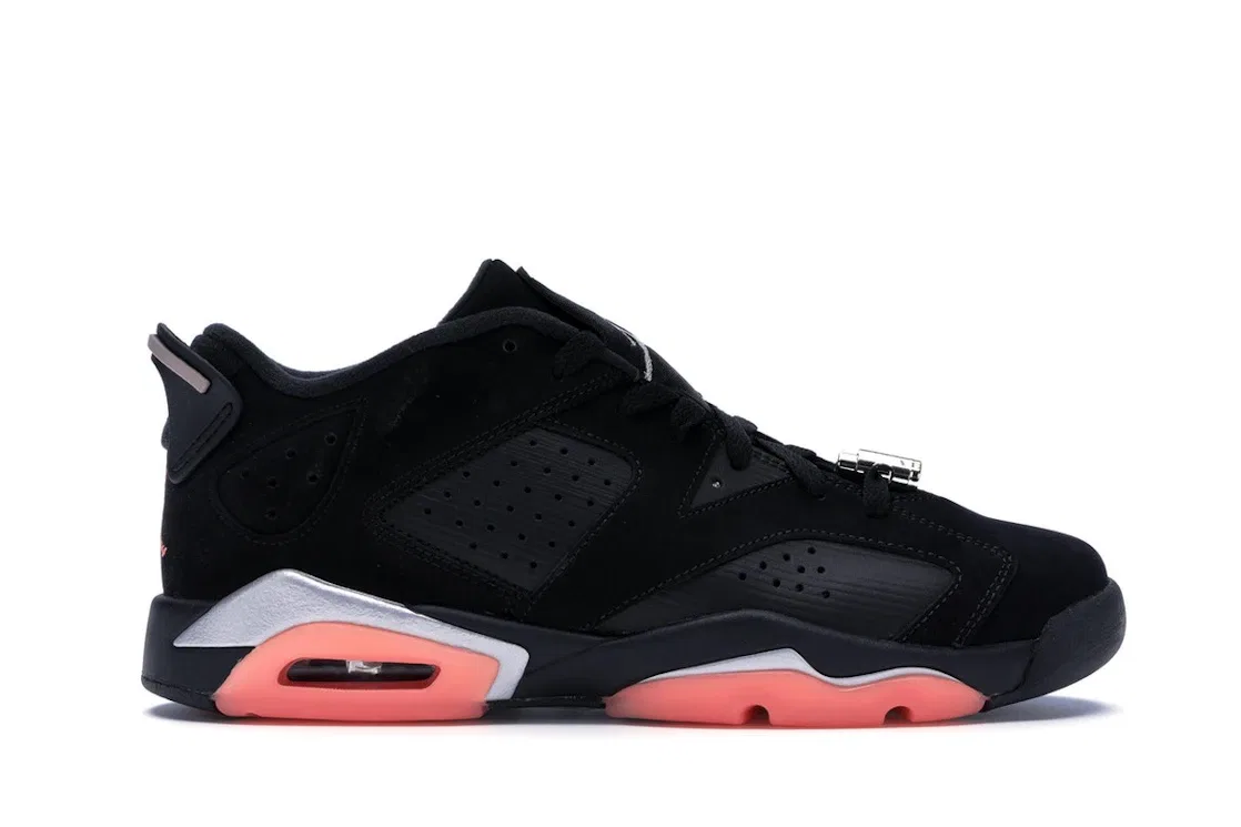 Детские кроссовки Lifestyle с низким верхом Jordan 6 Retro Low Jordan, Black/Sunblush-Metallic Silver