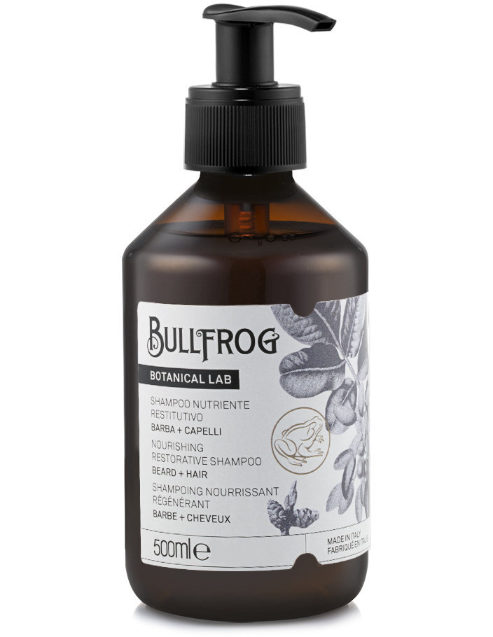 

Bullfrog, Питательный шампунь для волос и бороды, 500 мл