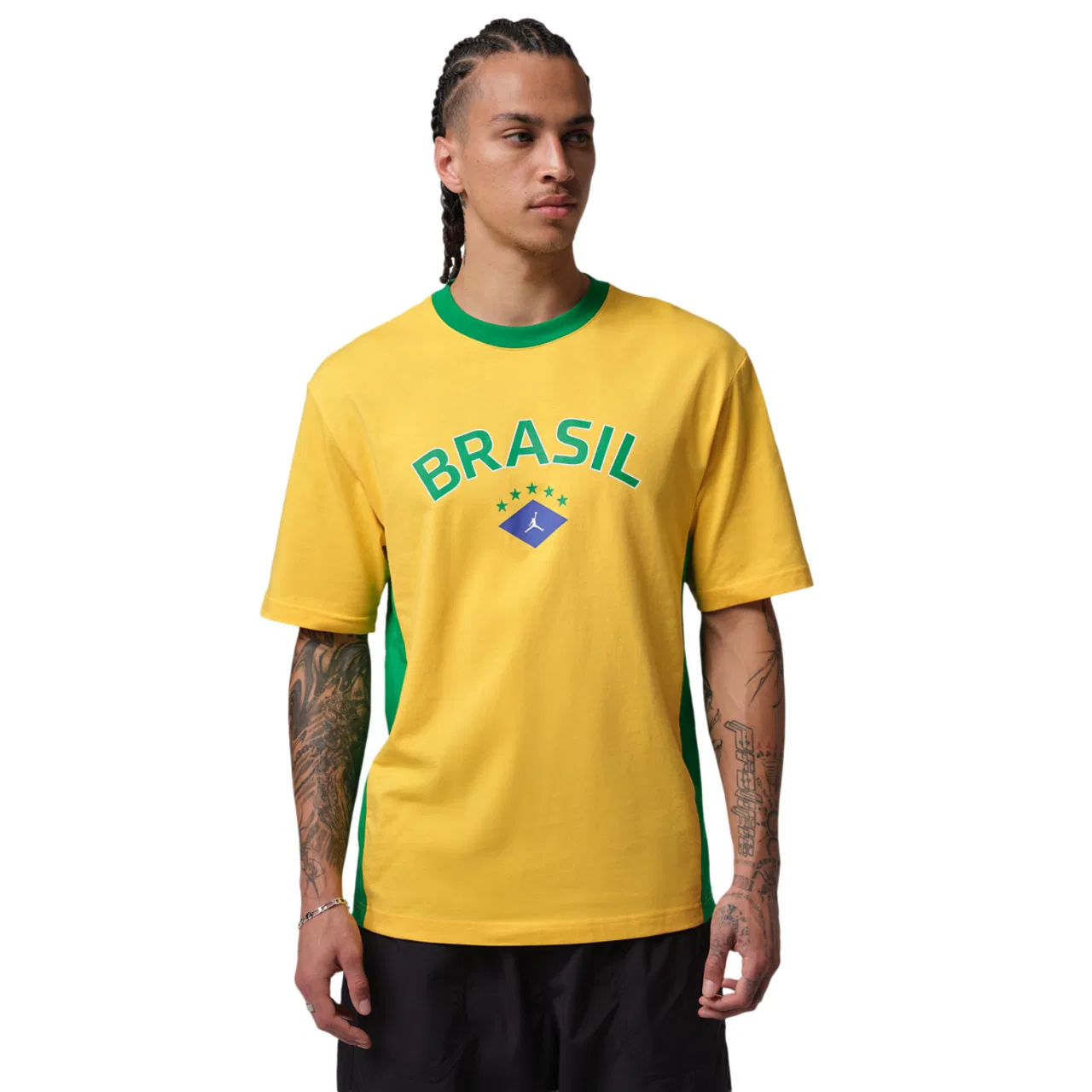 Футболка для мужчин Jordan Brasil 95, цвет Varsity Maize/Varsity Maize/Lucky Green