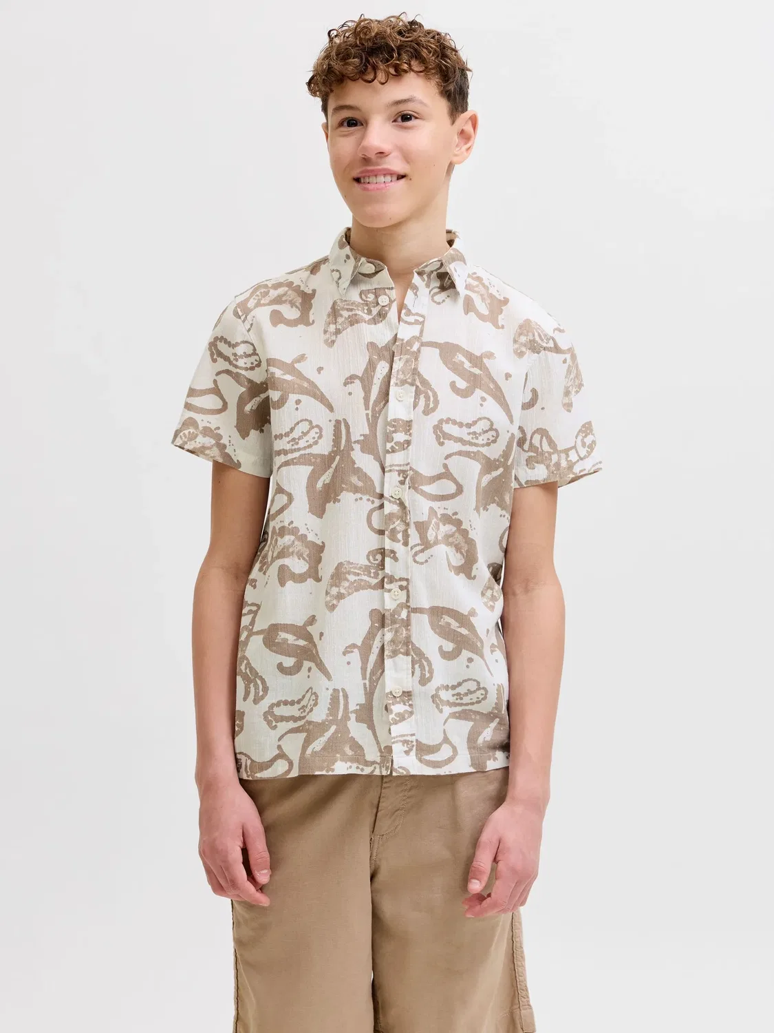Рубашка белая Jack & Jones Junior, белый — фото 2