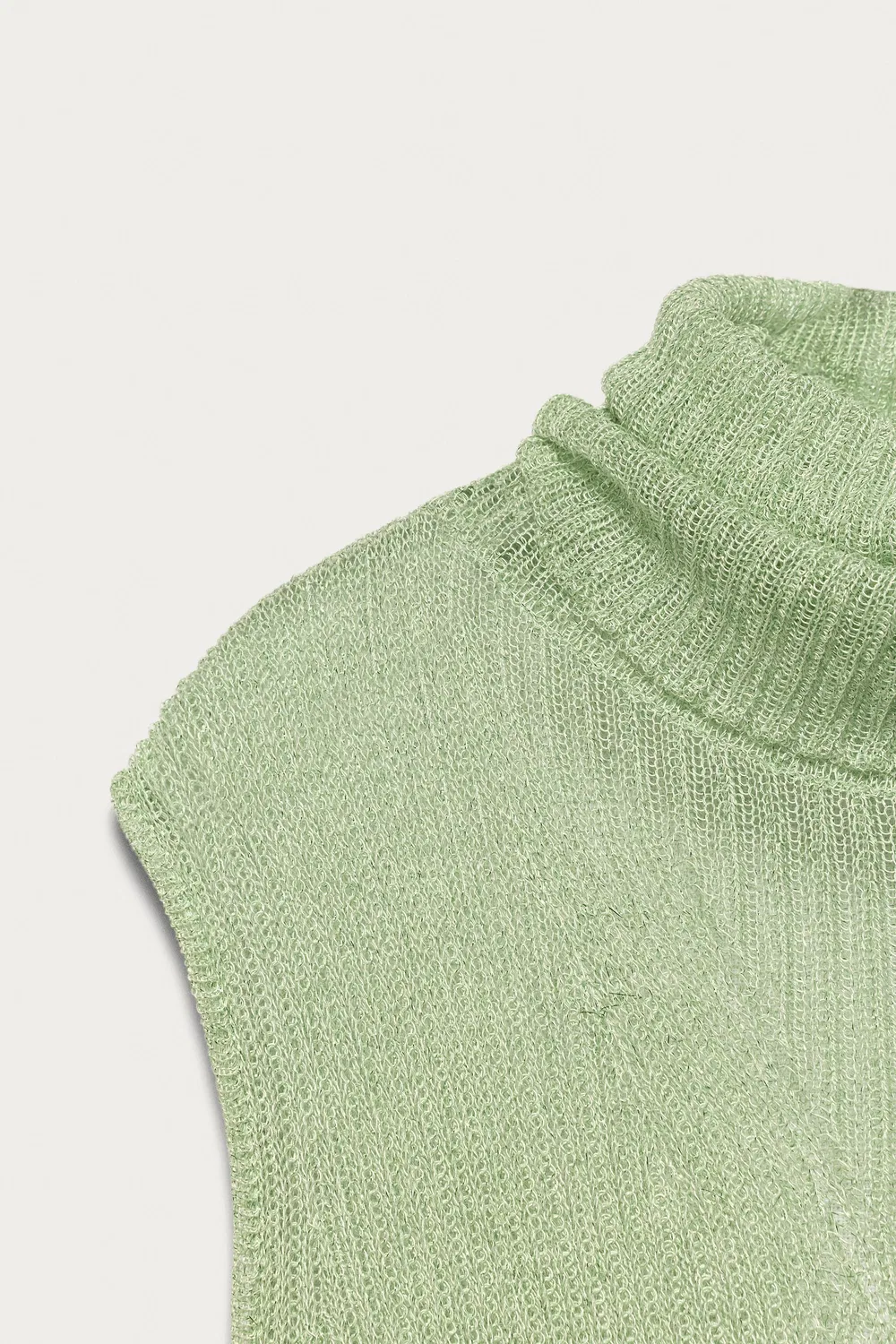 Вязаный топ Metallic Thread от Marisa Berenson X Zara, Sea Green — фото 3