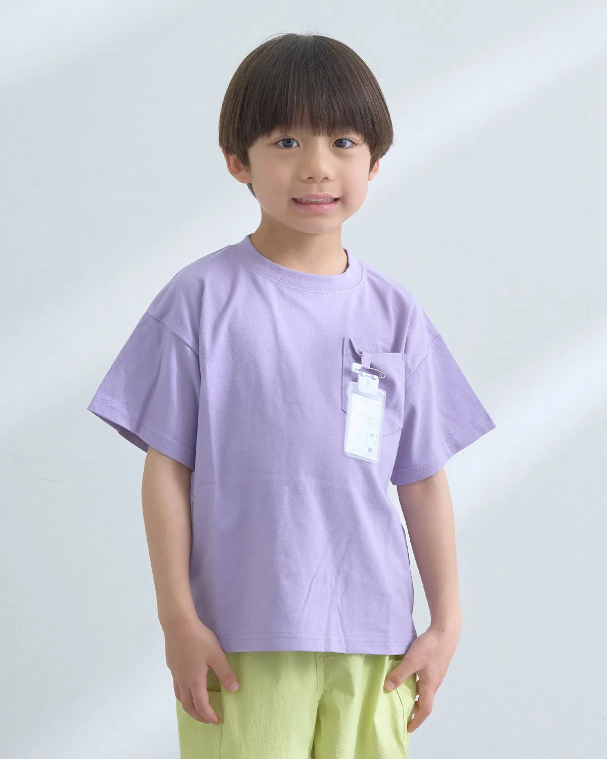 Детская футболка с длинным рукавом без принта, модель Basic T-Shirt, b・ROOM, Lavender — фото 3